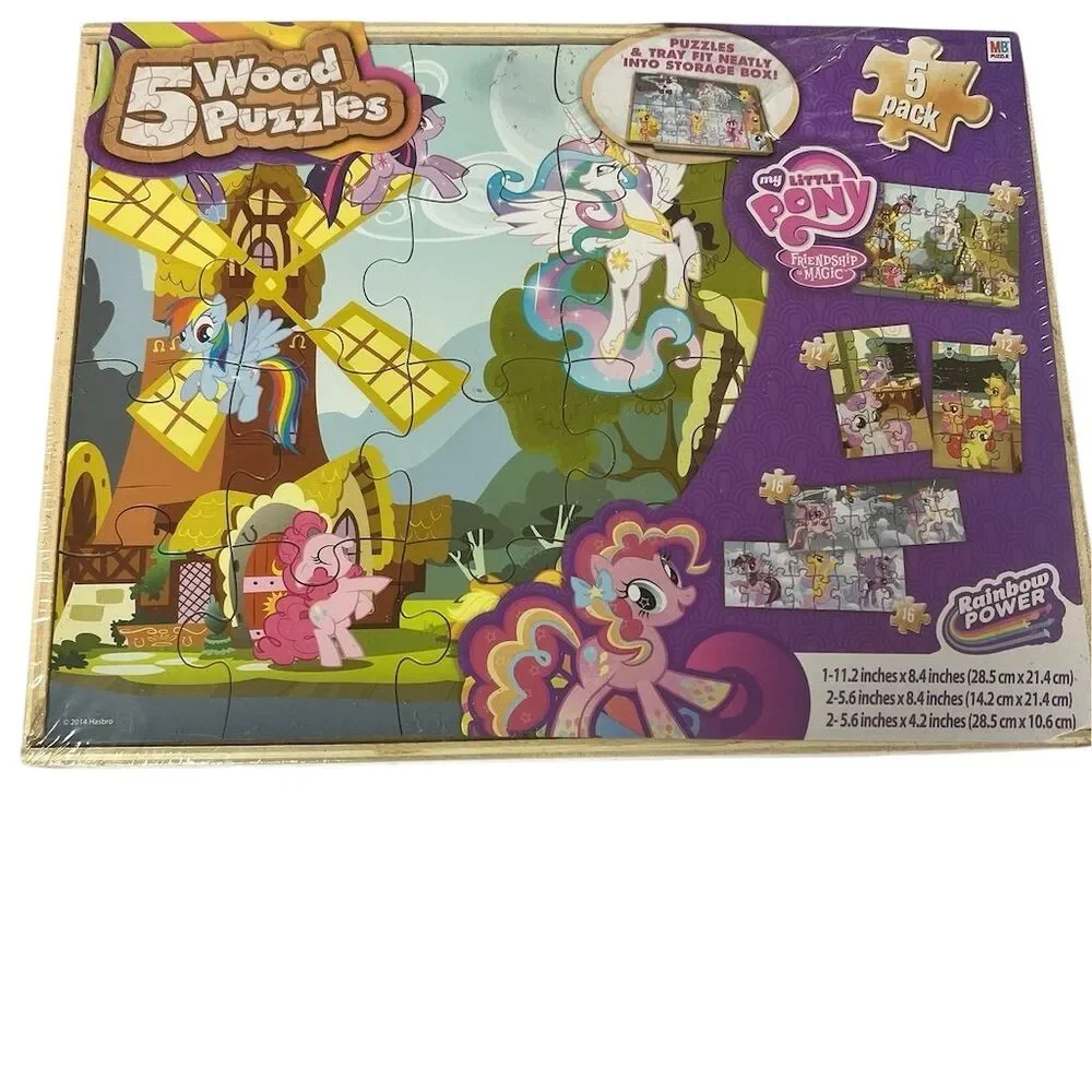 My Little Pony Friendship Is Magic 5 Wood Puzzles Pack Ages 4-7